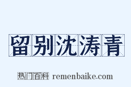留别沈涛青是什么意思的图片